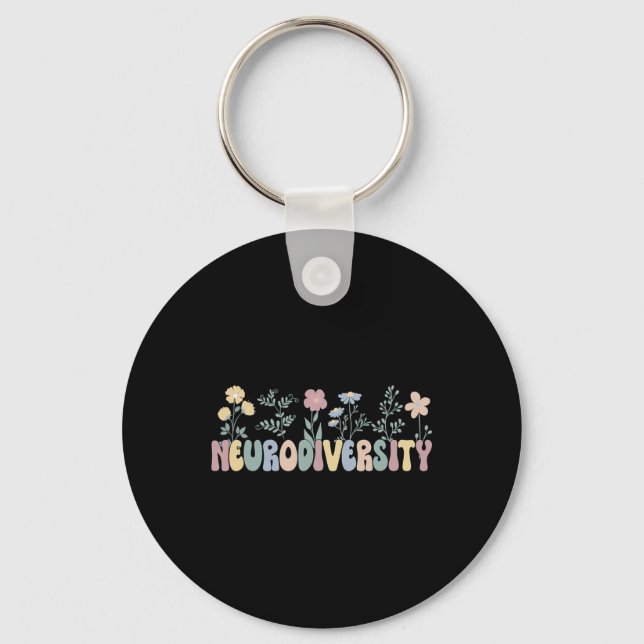 Chaveiro Neurodiversity Flores Autismo Neurodivergência (Frente)