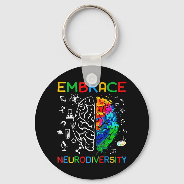 Chaveiro Neurodiversity Shirt Embriagem com o Autismo ADHD (Frente)