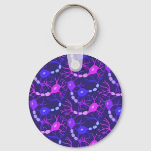 Chaveiro Neurônios Conectados Neon Roxo