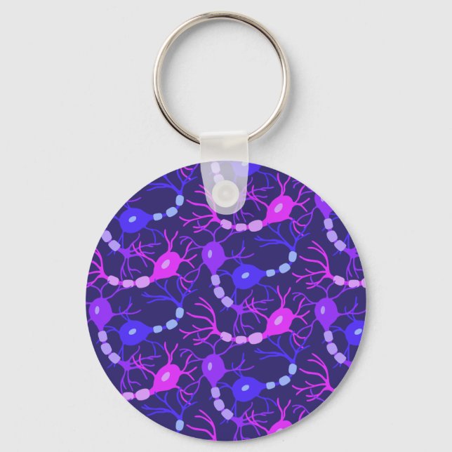 Chaveiro Neurônios Conectados Neon Roxo (Frente)