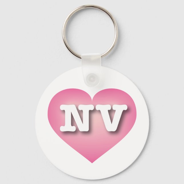 Chaveiro Nevada Pink Fade Heart - Eu amo NV (Frente)