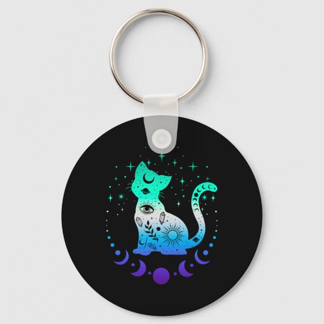 Chaveiro New Blue Gay Male Mlm Pride Flag, Astrology Cat  (Frente)
