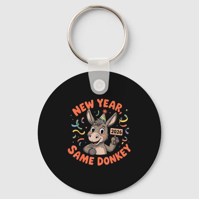 Chaveiro New Year Same 2026 Funny Farm Animal Family Matchi (Frente)