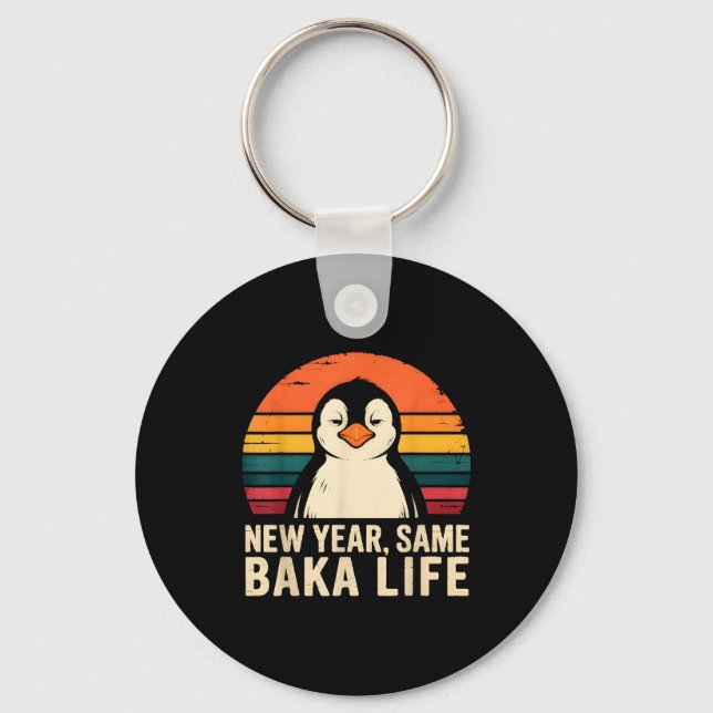 Chaveiro New Year Same Baka Life Penguin Joke  (Frente)