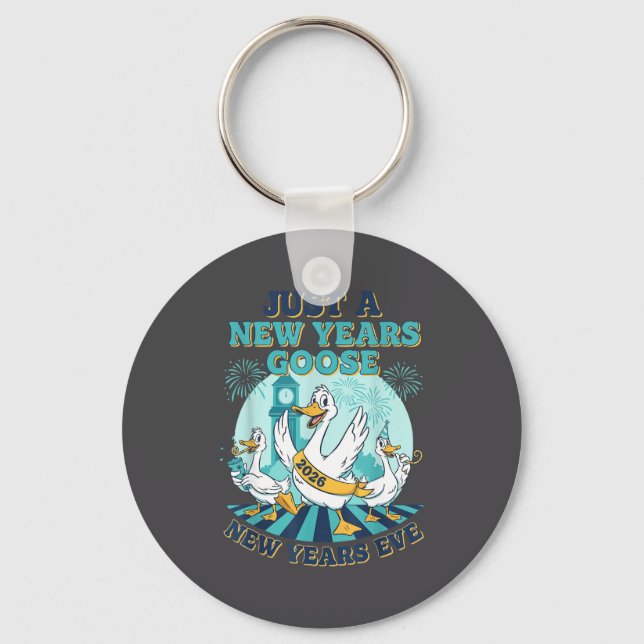 Chaveiro New Years Goose 2026 Celebration Fun  (Frente)