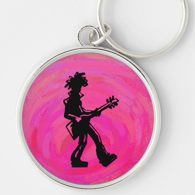 Chaveiro New York Boogie Nights Guitar Hot Pink (Frente)