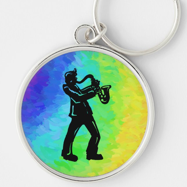 Chaveiro New York Boogie Nights Saxofone Rainbow (Frente)