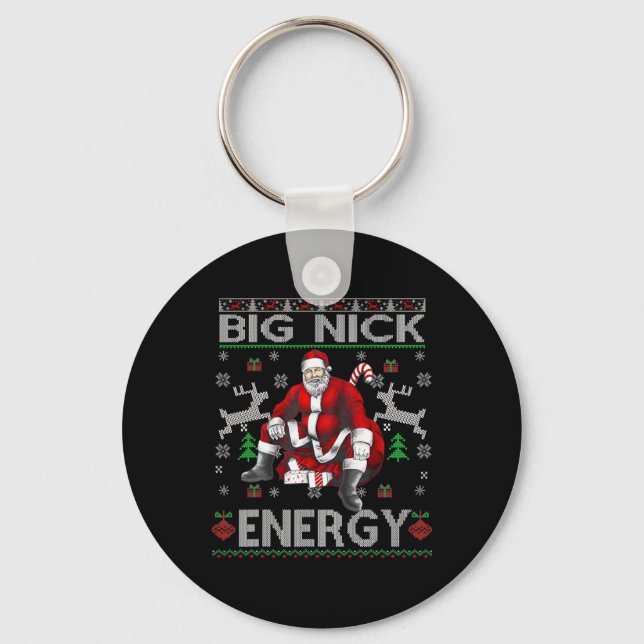 Chaveiro Nick Energy Engraçado Papais noeis de Natal Homens (Frente)