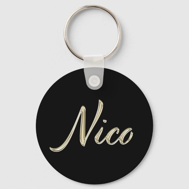 Chaveiro Nico Name whitegold Button Schlüsselanhänger (Frente)