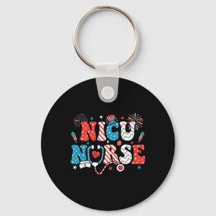 Chaveiro Nicu Enfermeira 4 de julho Bandeira Americana Nic