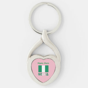 Chaveiro Nigéria e Personalização Verde da Bandeira Nigeria