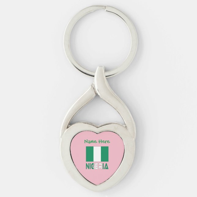 Chaveiro Nigéria e Personalização Verde da Bandeira Nigeria (Frente)