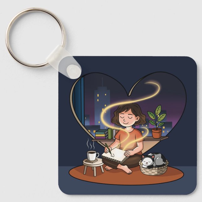Chaveiro Night Creator Cozy Heart Window Art (Frente)