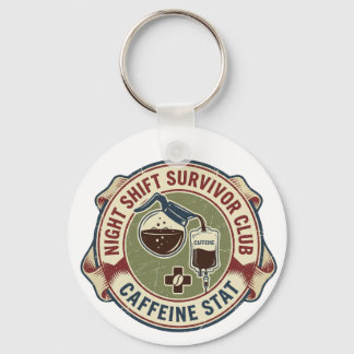 Chaveiro Night Shift Survivor Club Caffeine Nurse Coffee