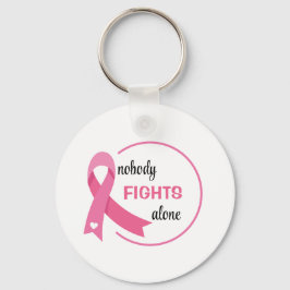 Chaveiro Ninguém Luta Sozinha Com A Fita Rosa