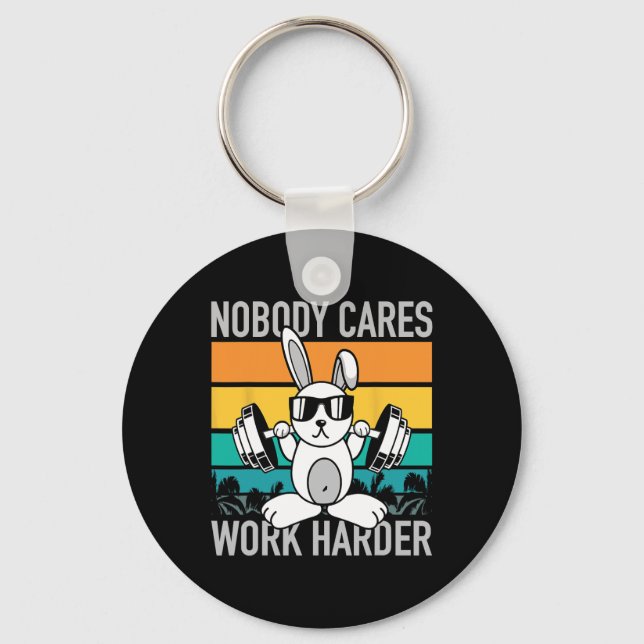 Chaveiro Ninguém se importa mais com trabalhar - Workout Mo (Frente)