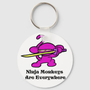 Chaveiro Ninja cor-de-rosa na guarda
