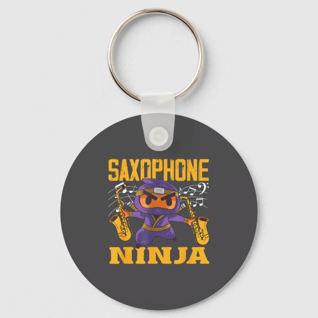 Chaveiro Ninja Saxophone Saxophonist Present (Frente)