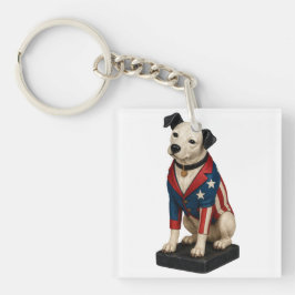 Chaveiro Nipper RCA Victor Dog Art no American Flag Blazer