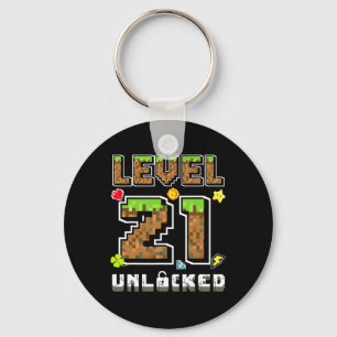 Chaveiro Nível 21 Desbloqueado Aniversário 21 Anos Bday Gam