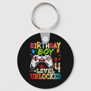 Chaveiro Nível 4 Desbloqueado Video Gamer Aniversário de 4 