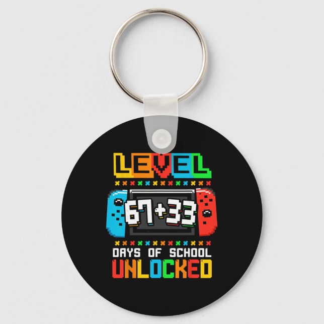 Chaveiro Nível 67 33 Feliz 100 Dias De Escola Completos Div (Frente)