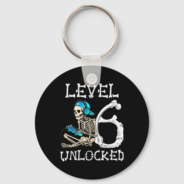 Chaveiro Nível 6 - Skeleton Gamer Video Gaming 6 B (Frente)