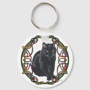 Chaveiro Nó Celtico de Gato Preto