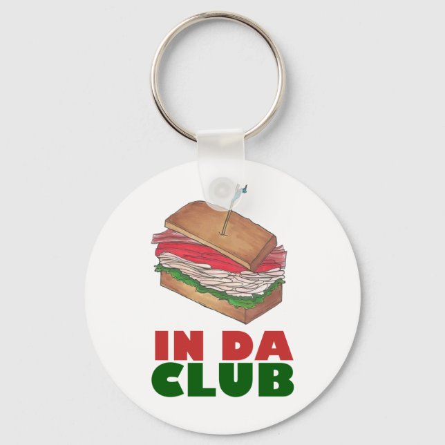 Chaveiro No Da Club Turkey Club Sandwich Engraçado Foodie D (Frente)
