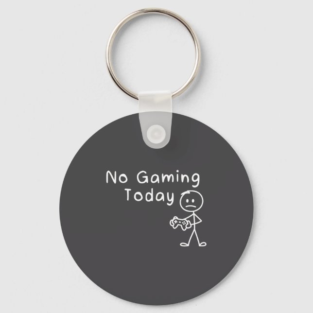Chaveiro No Gaming Today Funny Gamer Sad Stickman Gaming Lo (Frente)