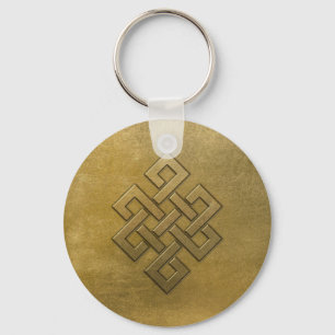 Chaveiro Nó infinito gravado ouro