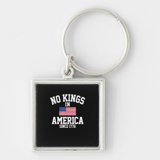 Chaveiro No Kings In America USA Flag Retro Cool Style (Frente)