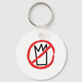 Chaveiro No kings protest logo, no crown red stop sign