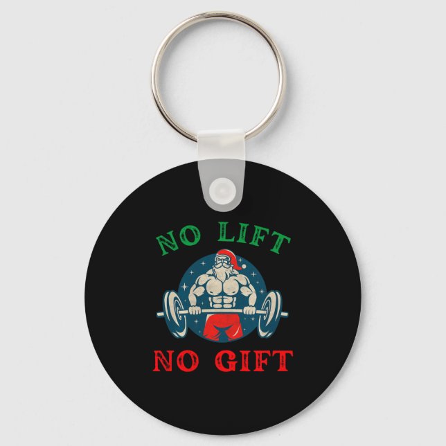 Chaveiro No Lift No Gift Funny Workout Santa Christmas Gym  (Frente)