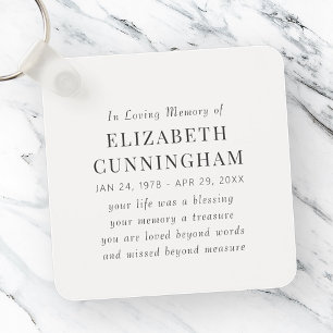 Chaveiro No Loving Memory Memorial Modern Simple Cote