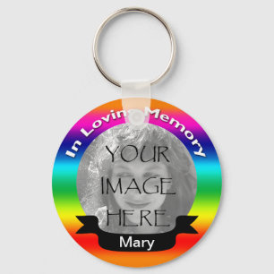 Chaveiro No Loving Memory Rainbow Photo Key Chain