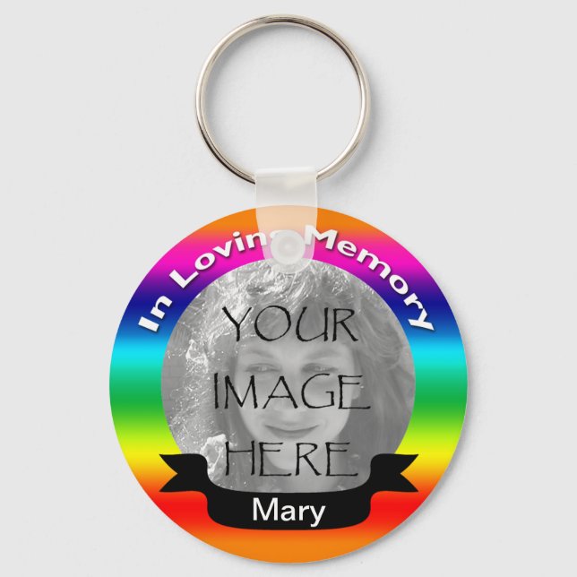 Chaveiro No Loving Memory Rainbow Photo Key Chain (Frente)