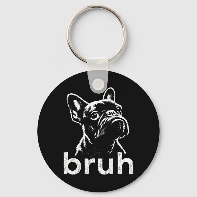 Chaveiro No Verso Bro Funny French Bulldog Meme Amante de C (Frente)