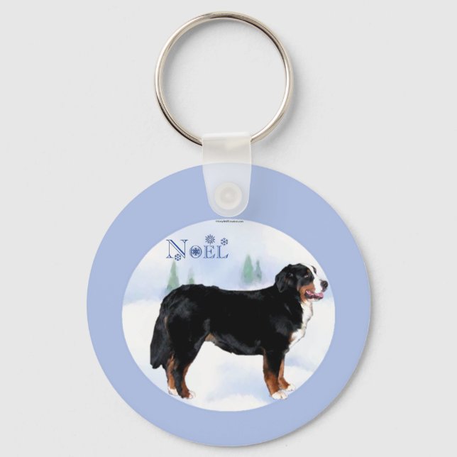 Chaveiro Noel Bernese Mountain Dog - Personalizado (Frente)