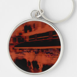 Chaveiro Noite de Paris Vermelha. Legal movimento desfocado