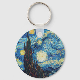Chaveiro Noite Estrelada de Van Gogh Arte Clássica Impressi