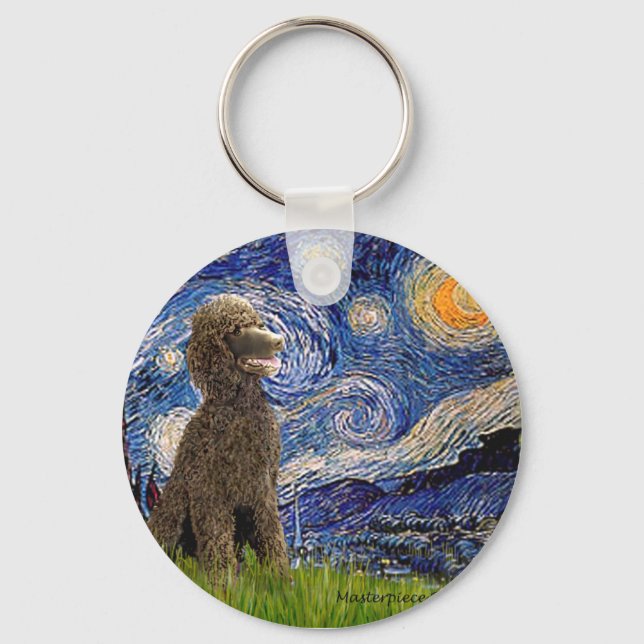 Chaveiro Noite Estrelada - Poodle St. de Chocolate (Frente)