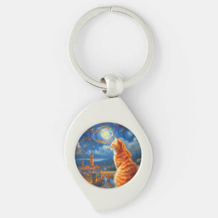 Chaveiro Noite Estrelada Sobre Florença Arte de Gato Geng