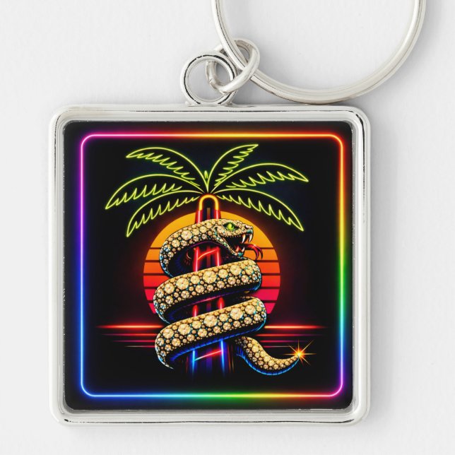 Chaveiro Noites de Miami Neon opulência Diamante Luxo  (Frente)