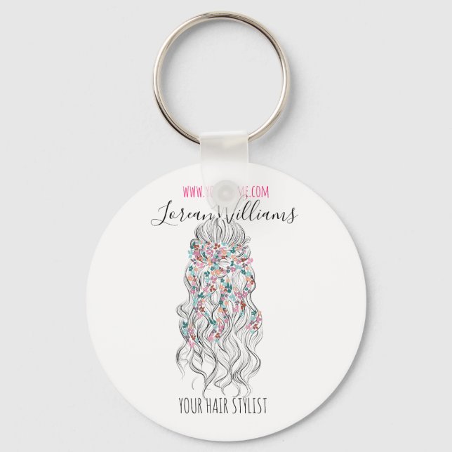 Chaveiro Noiva Cabelo ondulado coroa estática (Frente)