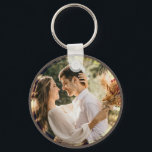Chaveiro Noiva Elegante Moderna e Foto de Casamento de Groo<br><div class="desc">Chaveiro de Foto de Noiva Elegante Moderna e Casamento de Groom</div>