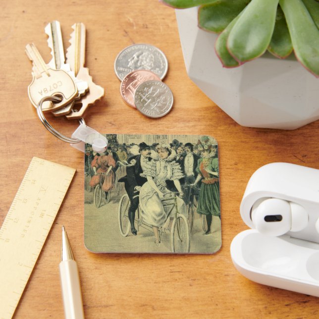 Chaveiro Noiva Vitoriana do Casamento e Bicicleta do Groom (Mesa)