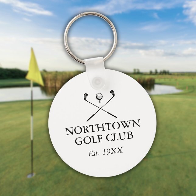 Chaveiro Nome clássico do clube de golfe personalizado (Personalized Golf Club Name Classic Keychain)