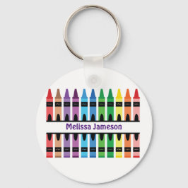 Chaveiro Nome Colorido Monograma Lápis Aquarela