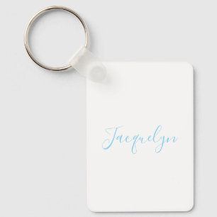 Chaveiro Nome da caligrafia moderna elegante e simples azul